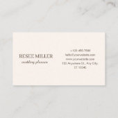 Carte De Visite Mariage d'aquarelle simple neutre (Dos)