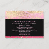 Carte De Visite *~* Mariage de beauté Gold Foil PINK Élégant  (Dos)