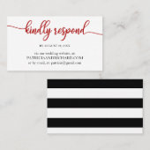 Carte De Visite Mariage de calligraphie simple en ligne RSVP (Devant / Derrière)