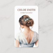 Carte De Visite Mariage de la mariée Brown de couleur bleu clair (Devant)