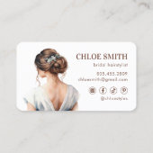 Carte De Visite Mariage de la mariée Brown de couleur bleu clair (Dos)