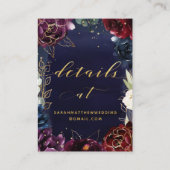 Carte De Visite Mariage de la marine bourguignonne RSVP & Détails  (Dos)