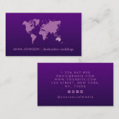 Carte De Visite Mariage de l'agent de voyage de Purple Gradient Wo (Devant / Derrière)