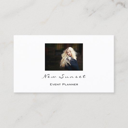 Carte De Visite Mariage de l'événement photo White Simply (Devant)