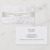 Carte De Visite Mariage de livres blancs et planificateur d'événem (Devant / Derrière)