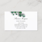 Carte De Visite Mariage de l'organisateur d'événements Eucalyptus (Dos)