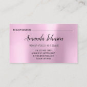 Carte De Visite Mariage de l'organisateur d'événements mariée rose (Dos)