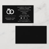 Carte De Visite Mariage de médias sociaux Anneaux Planification de (Devant / Derrière)