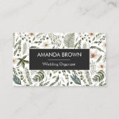 Carte De Visite Mariage de motifs floraux d'aquarelle moderne (Devant)