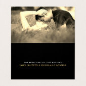 Carte De Visite Mariage de script Gold Foil moderne (Intérieur déplié)