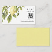 Carte De Visite Mariage des feuilles de citron jaune RSVP en ligne (Devant / Derrière)
