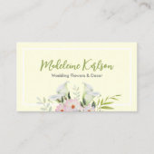 Carte De Visite Mariage Doux Blanc Calla Lily Rose Fleurs (Devant)