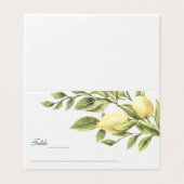 Carte De Visite Mariage élégant aux citrons et Feuille (Extérieur déplié)
