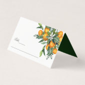 Carte De Visite Mariage en fleurs orange Tangerine (Devant)