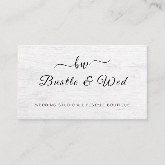 Carte De Visite Mariage en texture bois STUDIO & LIFESTYLE BOUTIQU (Devant)