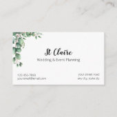 Carte De Visite Mariage et planificateur d'événements (Dos)