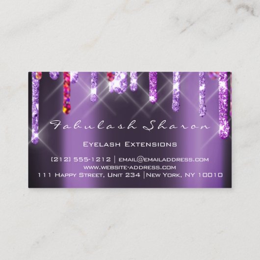 Carte De Visite Mariage Événement Planner Violet Drives Spark (Dos)