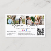 Carte De Visite Mariage&Événements Contenu Creator photos qr code (Devant)