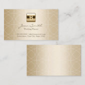 Carte De Visite Mariage Event Planning Luxe Gold Monogramme (Devant / Derrière)