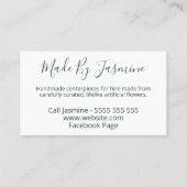 Carte De Visite Mariage Fleur De Printemps Et Location De Pièces D (Dos)