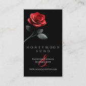 Carte De Visite Mariage floral moderne noir et blanc (Dos)