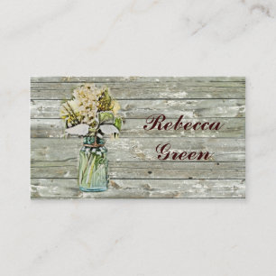 Carte De Visite mariage floral rustique en jarres de maçon