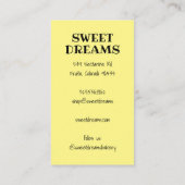 Carte De Visite Mariage Gâteau boulangerie sur mesure Baker (Dos)