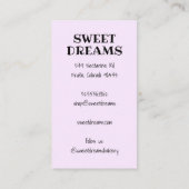 Carte De Visite Mariage Gâteau boulangerie sur mesure Baker (Dos)