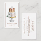 Carte De Visite Mariage Gâteau Rose Gold Pearl Boulangerie (Devant / Derrière)