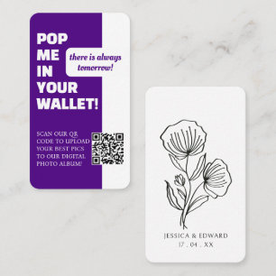 Carte De Visite Mariage Indigo Scan Qr Code Album photo moderne