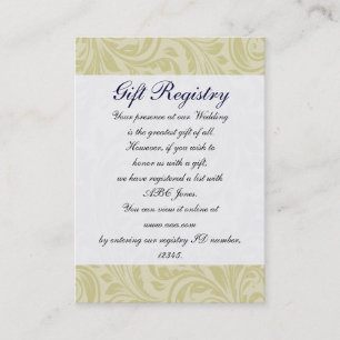 Carte De Visite Mariage jaune de boucle de diamante de ruban de