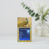 Carte De Visite MARIAGE LOVE PEACOCK MONOGRAM jaune saphir bleu (Debout devant)