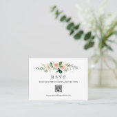 Carte De Visite Mariage moderne Blush Wedding RSVP QR CODE (Debout devant)