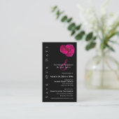 Carte De Visite Mariage moderne Fuchsia Orchids-Enregistrer la dat (Debout devant)