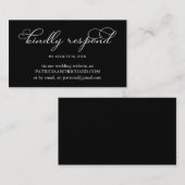 Carte De Visite Mariage noir et blanc en ligne RSVP (Devant / Derrière)