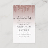 Carte De Visite Mariage Parties scintillant de gâteau Rose Gold B (Dos)