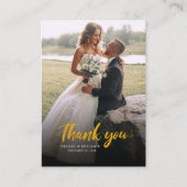 Carte De Visite Mariage photo moderne à la main (Devant)