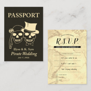 Carte De Visite mariage pirate inserts rsvp