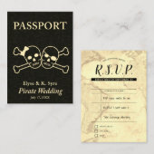 Carte De Visite mariage pirate inserts rsvp (Devant / Derrière)