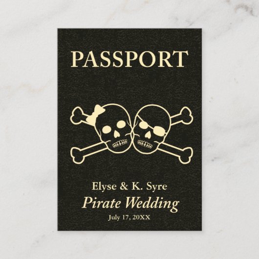 Carte De Visite mariage pirate inserts rsvp (Devant)
