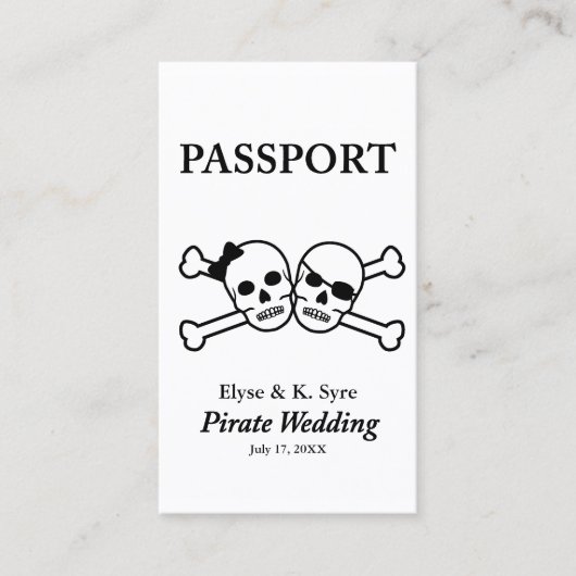 Carte De Visite mariage pirate inserts rsvp (Devant)