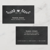 Carte De Visite Mariage Planificateur d'événements Chalkboard Flor (Devant / Derrière)