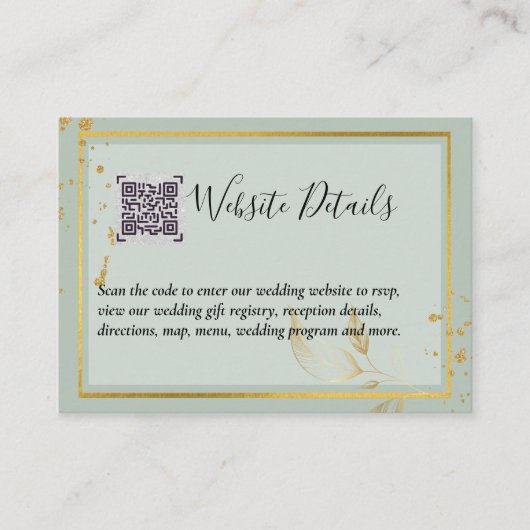Carte De Visite Mariage QR CODE RSVP DONS DETAILS Website (Devant)