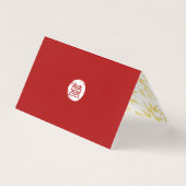 Carte De Visite Mariage Red Double Happiness & Gold Bamboo (Dos)