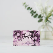 Carte De Visite mariage romantique bohème violet daisy (Debout devant)