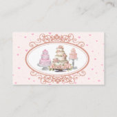 Carte de visite Mariage rose Cake Baker (Dos)
