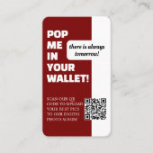 Carte De Visite Mariage Rouge Blanc Scan Qr Code Photo Album moder (Devant)