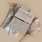 Carte De Visite Mariage script moderne gris élégant réponse