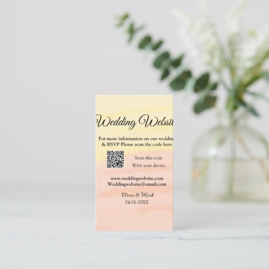 Carte De Visite Mariage site web ajouter Q R code scanner ajouter (Debout devant)