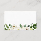 Carte De Visite Mariage vert Fleur blanche Registre Insérer des ca (Dos)
